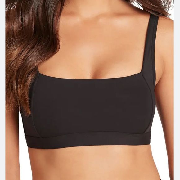 NEW Sea Level Square Neck Bralette Bikini Top Black Size 6 - Picture 2 of 10